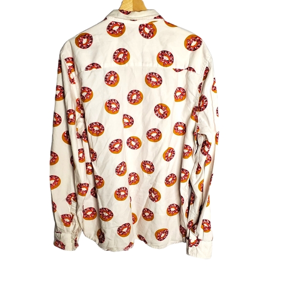 Men's Cut - H&M Divided Blue All Over Donut Print Button Down - Picture 7 of 12